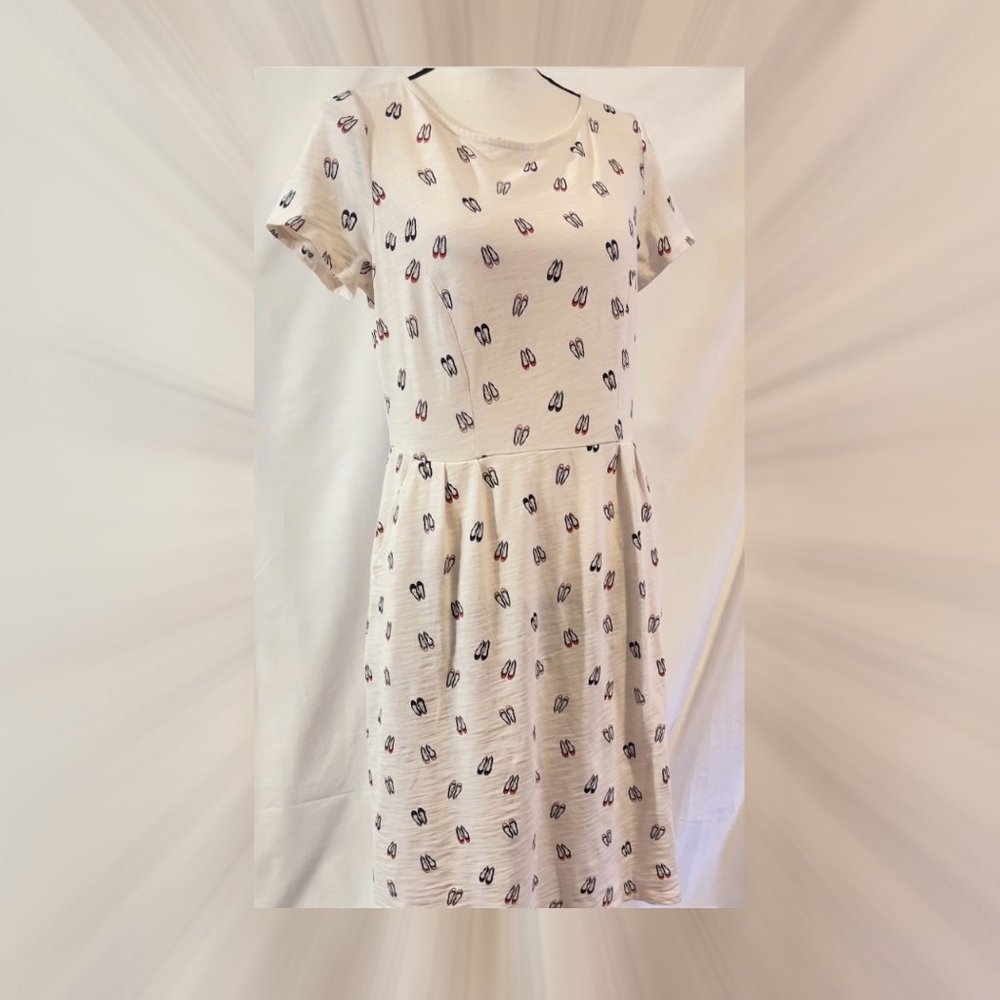 Cath Kidston Cotton Jersey fit flare pockets dress US 10P